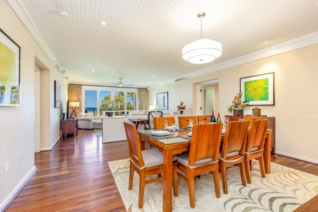 Entertain with ease in this open dining space near the kitchen and living room.