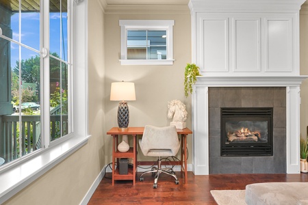 Catch up on emails or plan your Bellingham adventures at the cozy work nook by the window.