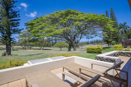 The inviting living room features plush seating and serene views, perfect for relaxed evenings in. A sleeper sofa allows for guests number 5 & 6. A great spot for kids or young teens.