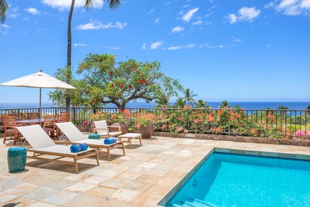 Paradise found! Sweeping Ocean & Coastline Views from Pool Deck & Almost All Rooms. Relax in your own Private Pool w/Plentiful Lounge Seating.