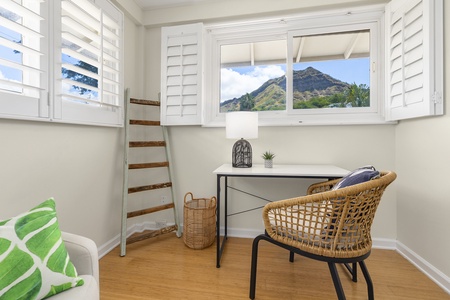 Primary Bedroom Desk with Diamond Head views