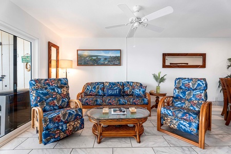 Tropical design elements embrace the island vibe