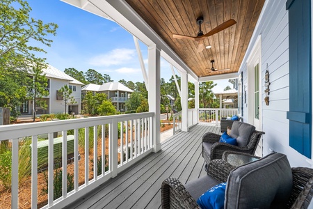 You are greeted with a relaxing porch when you arrive