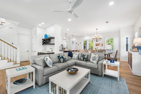 Main living area with comfy sectional sofa