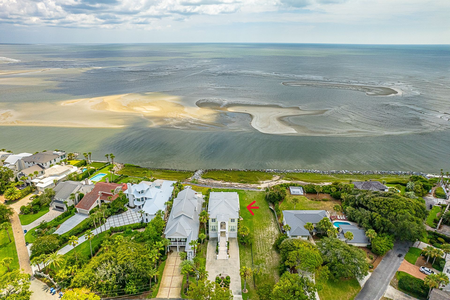 Aerial of House and Ocean