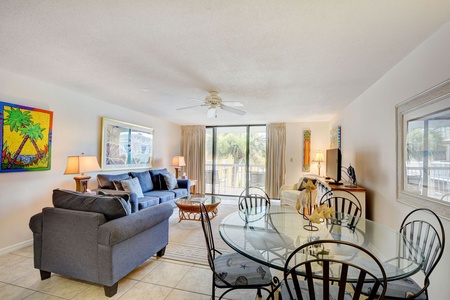 Living Room with Sleeper Sofa and Dining Area