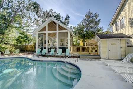 Saltwater Pool and Screened Outdoor Living Area