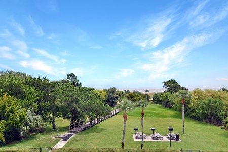 Boardwalk to Beach and Grilling Area