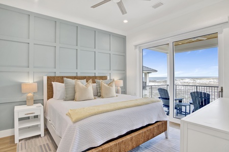 This guest bedroom offers a King bed and private bathroom