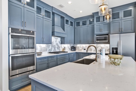 Beautiful "double" kitchen provides double the appliances