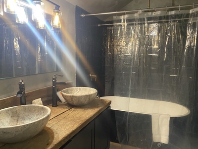 Double sinks in the Master bathroom