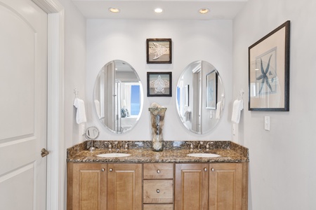 Master bath with a double vanity