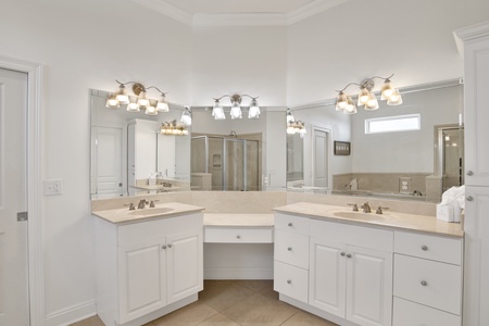 Bama Boat House North master bathroom with a double vanity