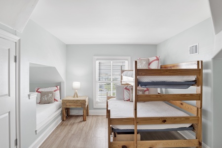 Offering 1 Twin over Full Bunk, 1 Twin Bunk and 1 single Twin