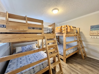 Bedroom 2 offers two Queen over Queen bunk beds, sleeps 8