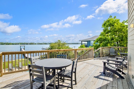 Enjoy morning coffee or lunch on the deck
