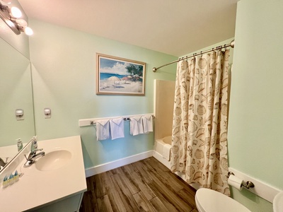 Shared hall bathroom located on 2nd floor with a tub/shower combo