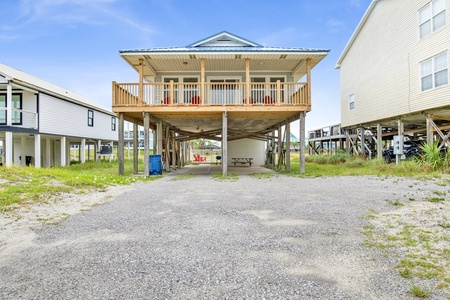 Covered parking and driveway