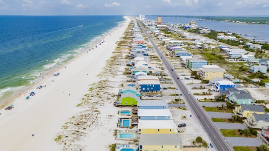 Birds eye view of West Beach Blvd