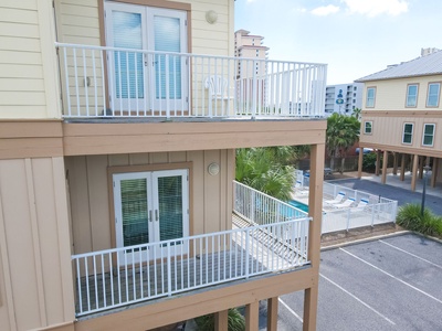 Multi-level duplex with private balconies and covered parking