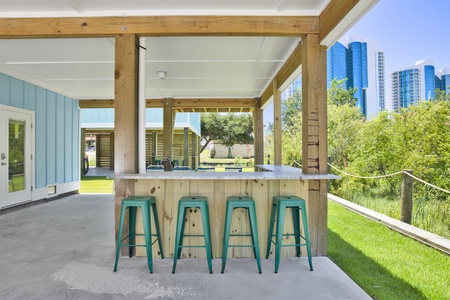 Covered bar under the home