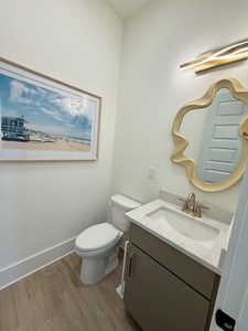 The half bathroom, located off the main living area