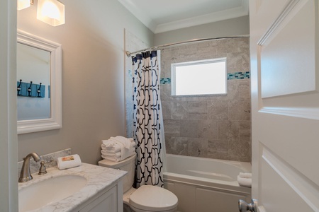 Bedroom 6 private bathroom tub shower vanity