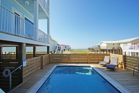 Beach views from private pool