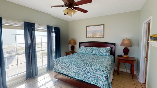 First floor Master bedroom with a king bed