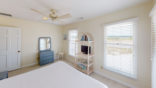 Bedroom 2 with lagoon views and LCD TV