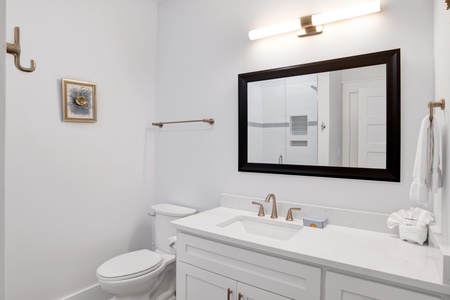 2nd floor bathroom with a walk-in shower near the bunk room