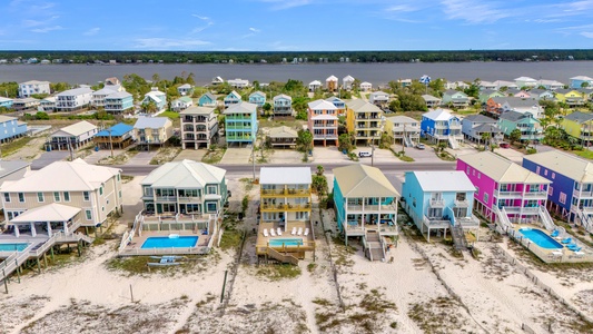 The view of the home from the Gulf with Little Lagoon just a few blocks away