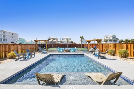 Private saltwater pool that can be heated during the cooler months