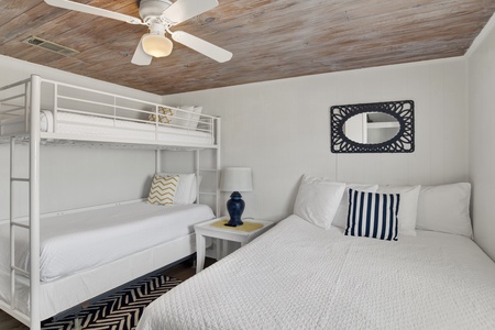 Bedroom 2 has a TV and can sleep 4 guests