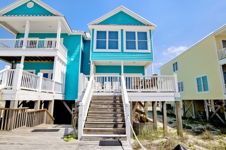 Boardwalk to the beach directly from the porch