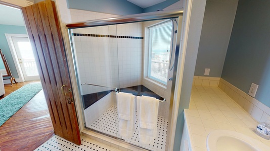 Master suite bath with large walk-in shower