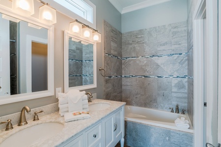 Private Master Bath 1 with Jacuzzi tub and walk-in shower