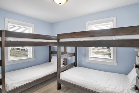 Bedroom 3, 2 twin over twin bunks, sleeps 4