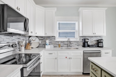 Stone counters throughout