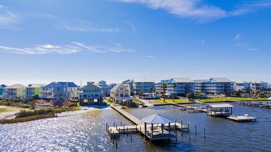 Community pier and boat launch next to the home