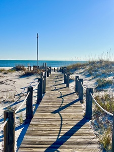 Beach boardwalk close to the home