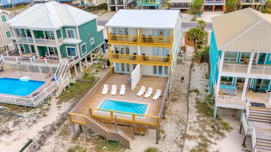 Shared, heated pool with side "B"