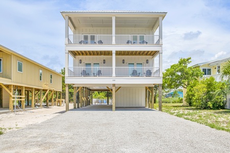 Large driveway and covered parking