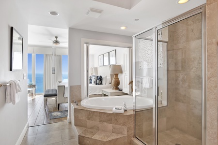 Master bath has Gulf views