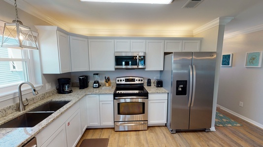 Beautiful stainless appliances and granite countertops