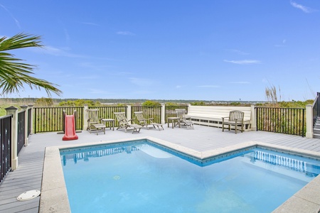 Private pool with lagoon views