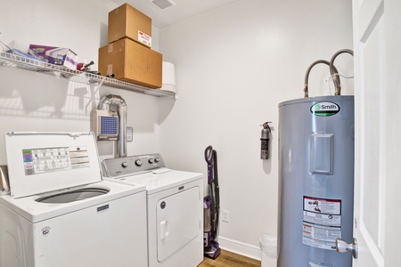Full size washer and dryer in the laundry room on the 2nd floor
