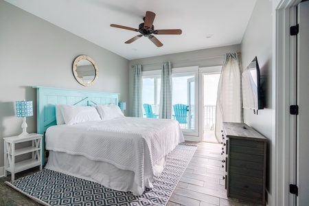 Bedroom 6, 2nd level, king bed, private bath, and balcony access