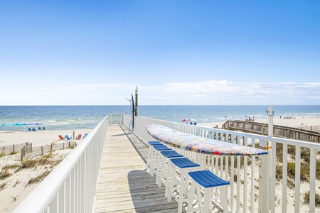 Bar seating on the boardwalk