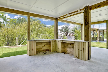 Entertaining area under the home